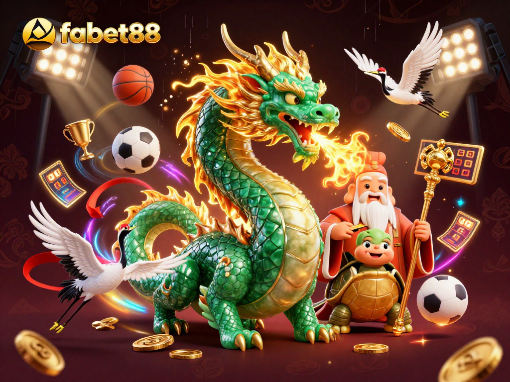 Engage with fabet88's dynamic gaming scene featuring lucky symbols and thrilling sports elements.